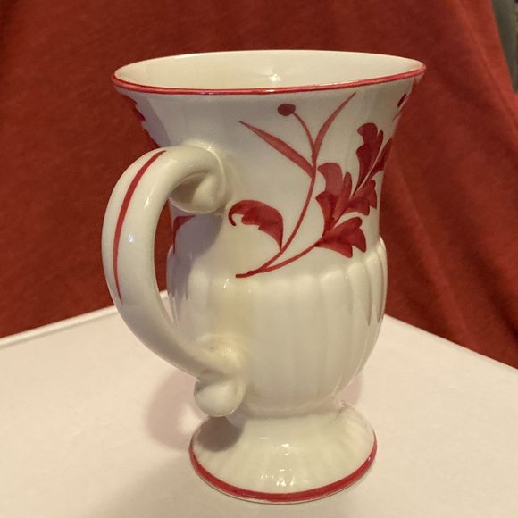 2006 Andrea By Sadek Red Leaf Pattern-1 Irish Coffee or Cappucino Mug-5" H-EUC - Picture 4 of 9